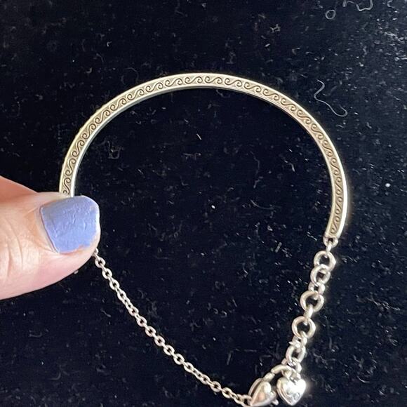 Brighton half crystal bangle half chain bracelet small - Picture 7 of 8
